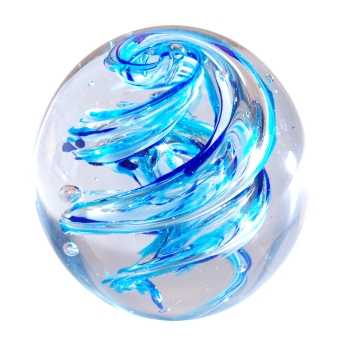 paperweight 278 - Ice swirl with oil effect